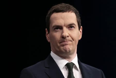 Chancellor of the Exchequer George Osborne delivers his keynote speech at the annual Conservative Party Conference in Manchester, Britain October 5, 2015. REUTERS/Suzanne Plunkett