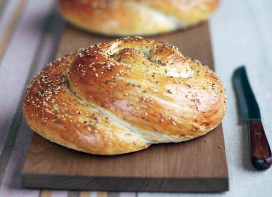 This version of challah, the Jewish sabbath bread, is based on a Sephardic recipe. The bread is flavored with toasted sesame, caraway and anise seeds. Unlike Ashkenazi challah, which is braided, this one is twisted into a round turban-like shape.    <strong>Get the <a href="http://www.huffingtonpost.com/2011/10/27/jessamyns-sephardic-chal_n_1058507.html" target="_hplink">Sephardic Challah</a> recipe</strong>