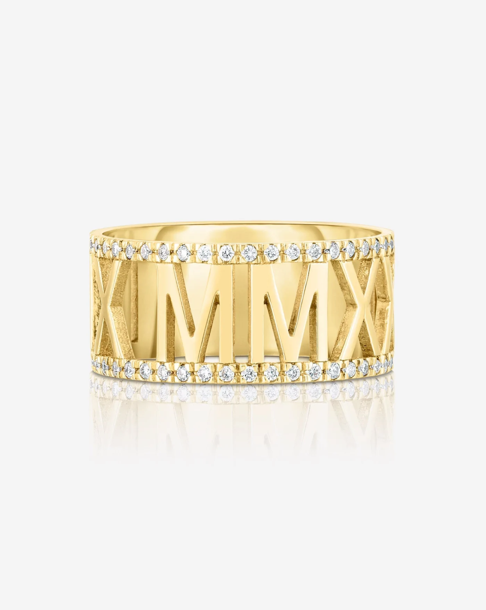 Ring Concierge Diamond Roman Numeral Personalized Ring