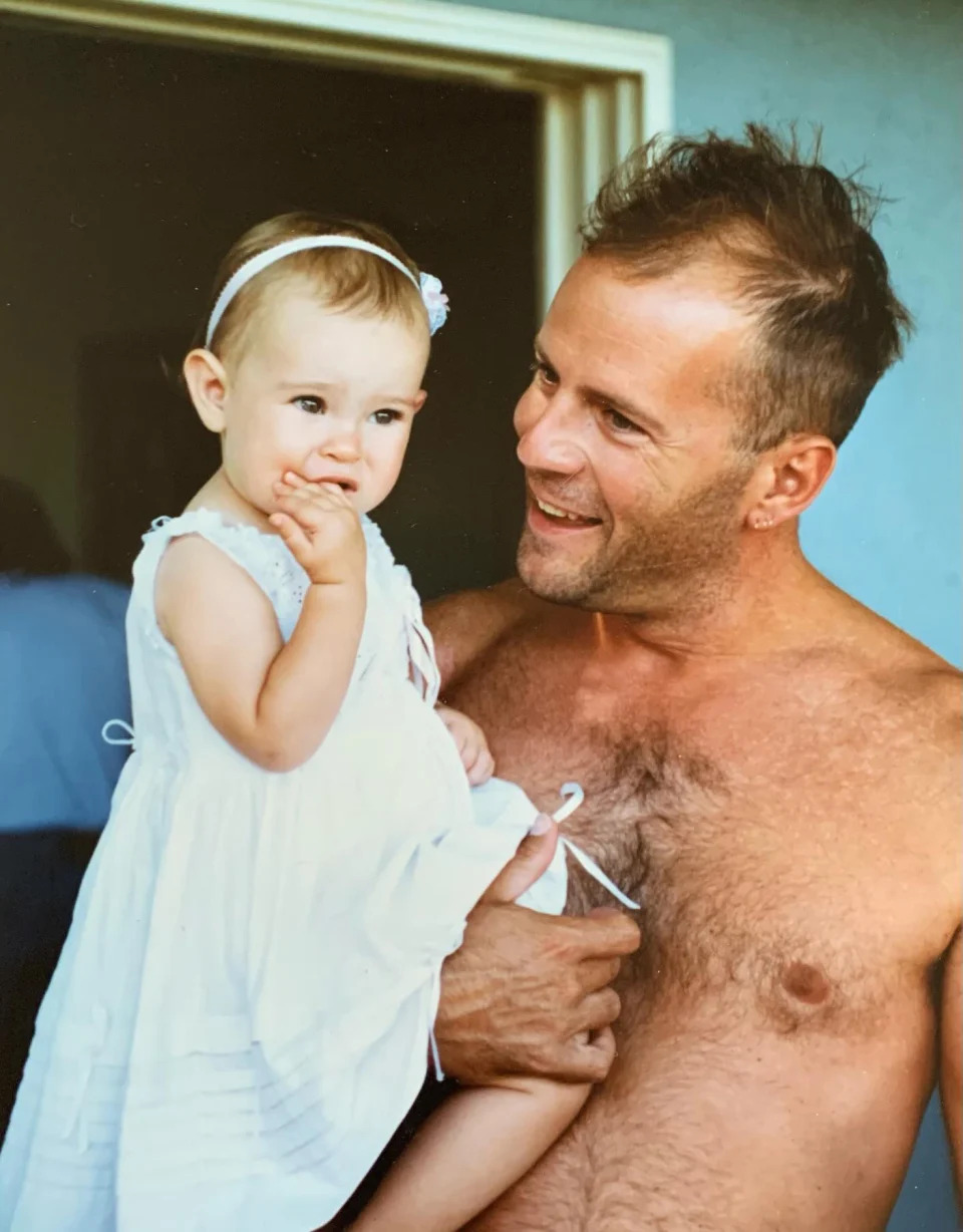 Young Bruce Willis with daughter Rumer