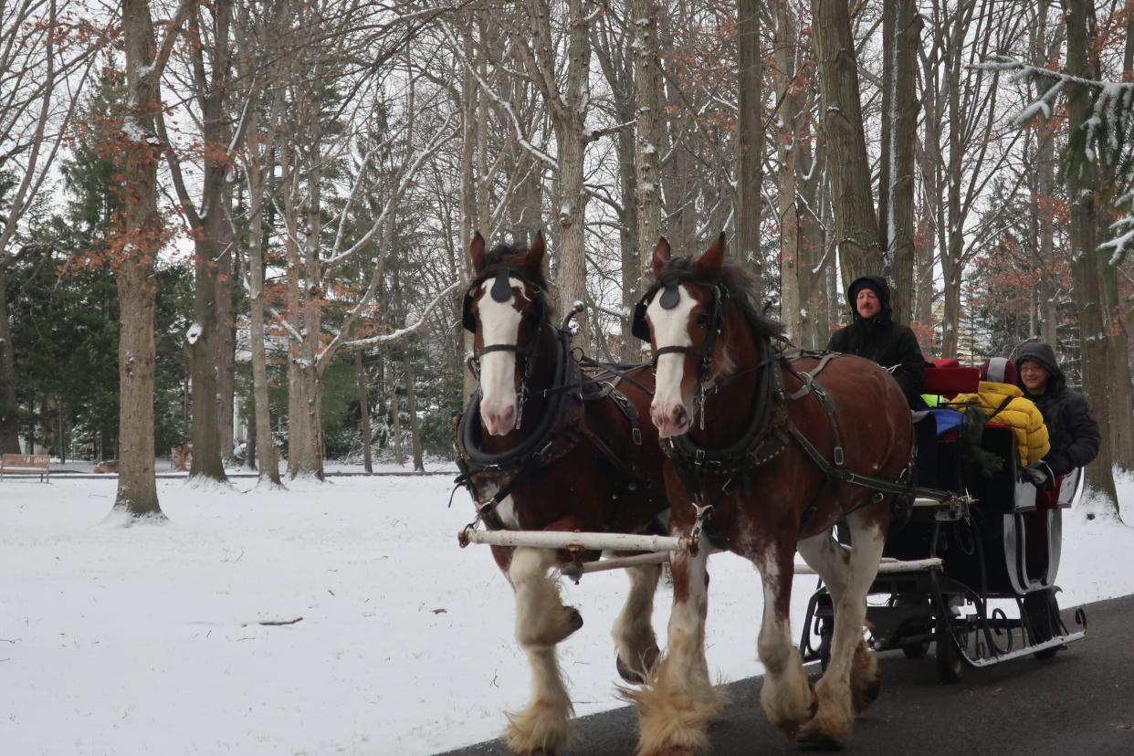 Horse-drawn sleigh and trolley rides through Spiegel Grove will be offered during the week after Christmas. For the schedule and tickets, visit rbhayes.org.