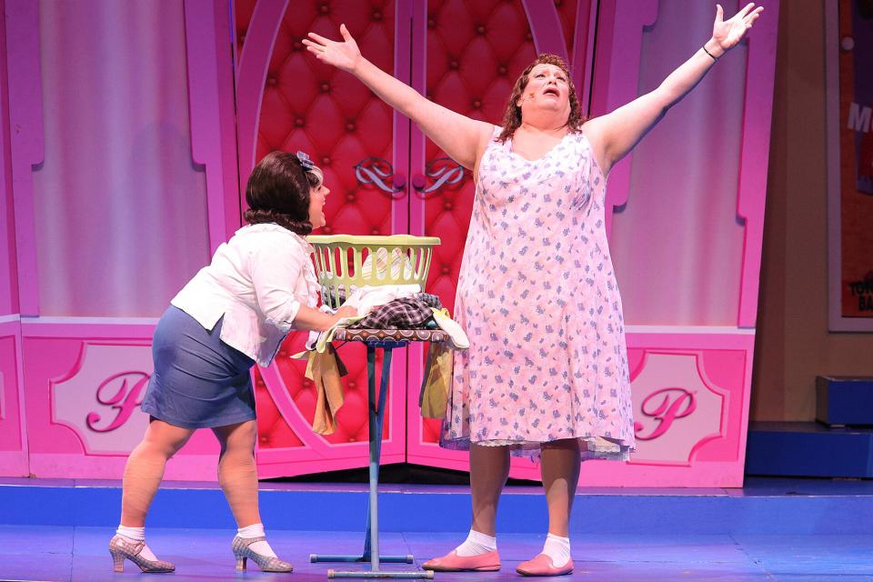 Marissa Jaret Winokur and Harvey Fierstein perform Hairspray onstage at the Hollywood Bowl on August 5, 2011 in Hollywood, California.