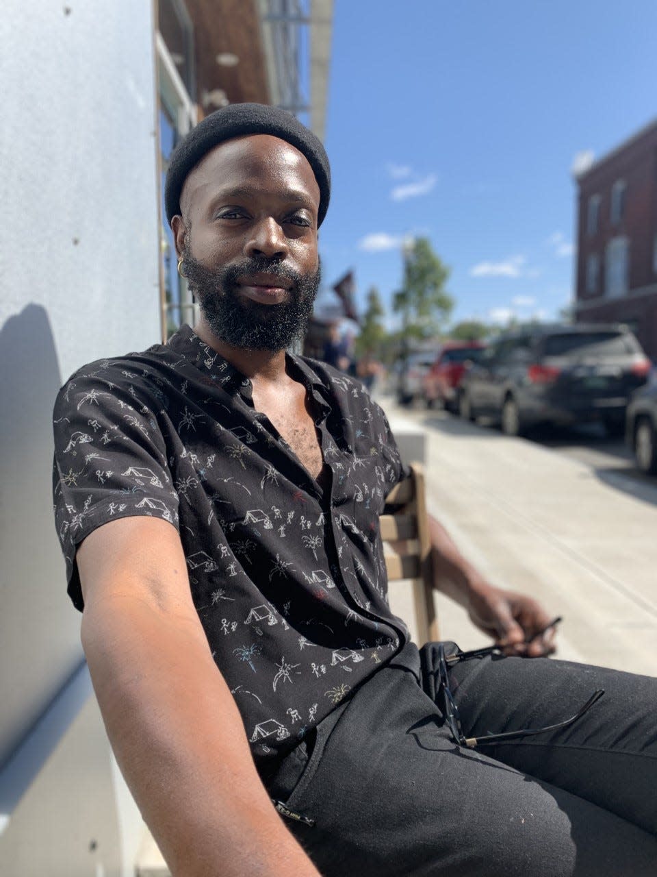 Jarvis Green, founder of JAG Productions, steps outside during a table read of "Esai's Table." Sept. 18, 2019.