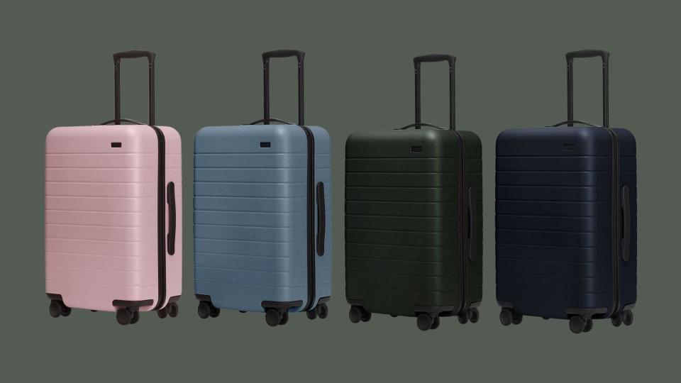 Away luggage comes in plenty of sizes, colors—and it can even be personalized with a monogram.