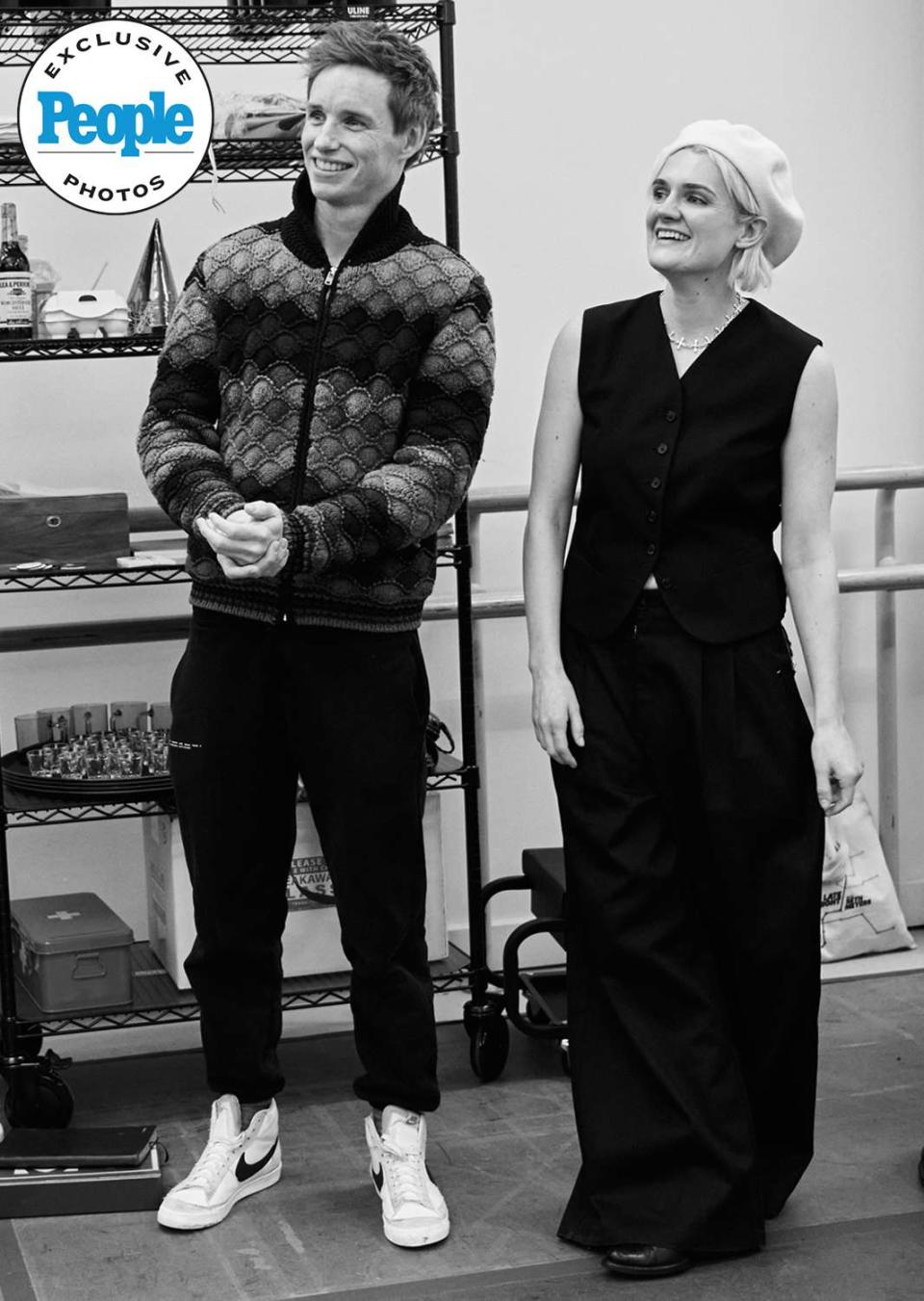 <p>Jenny Anderson</p> Eddie Redmayne and Gayle Rankin in rehearsals for <em>Cabaret</em> revival on Broadway