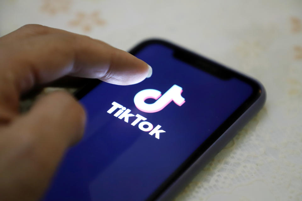On the app TikTok, pictured, people are taking part in the silhouette challenge, which comes with a certain level of risk