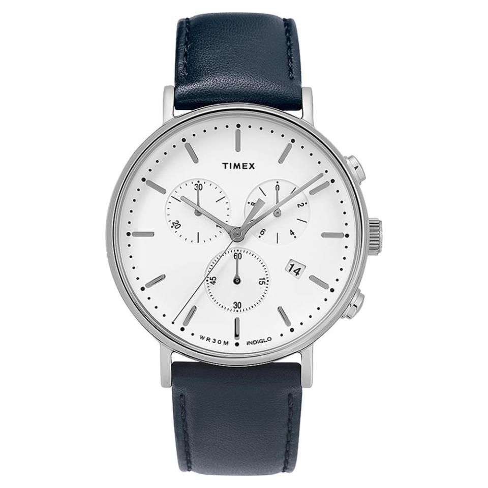 Fairfield Chronograph 41mm Leather Watch | Timex