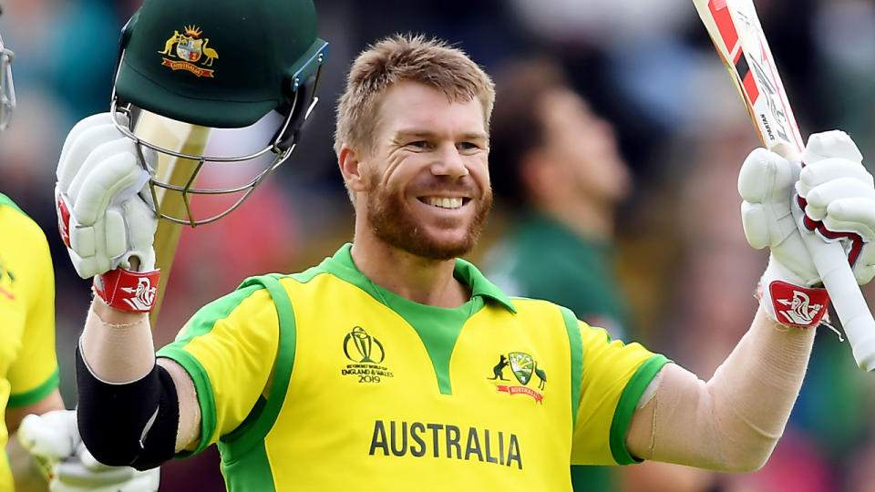 David Warner has recorded his second ton of the Cricket World Cup. Pic: Getty