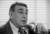 FILE - In this Feb. 14, 1985, file photo, Howard Cosell speaks in his ABC-TV office in New York. One of a kind as an announcer, Cosell was the rare analyst who never played or coached the game. (AP Photo/Richard Drew, File)