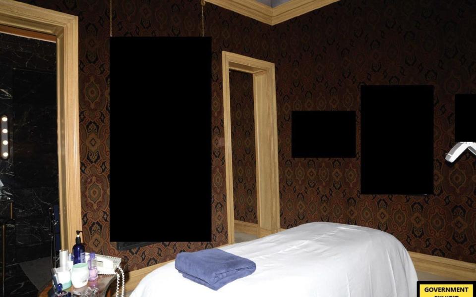 The massage room at Epstein's New York home - Us Department of Justice/PA