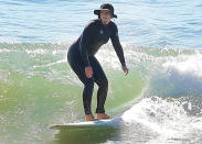 <p>Leighton Meester and husband Adam Brody (not pictured) spend their Tuesday surfing in Malibu.</p>