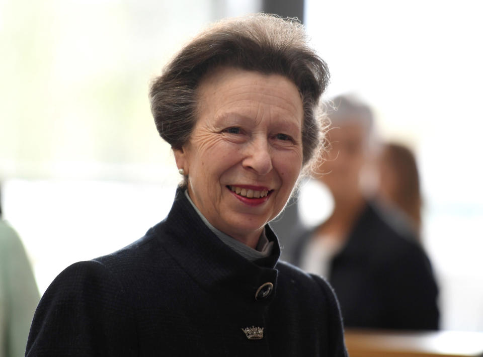 TAUNTON, ENGLAND - APRIL 25:  Princess Anne, Princess Royal officially opens the UK Hydrographic Office headquarters on April 25, 2019 in Taunton, England. As the UKHO enters its next chapter and continues to be an important, data-led geospatial organisation for the UK, the new headquarters will provide a creative working environment for its 850 staff. The state-of-the-art and environmentally friendly building replaces the existing buildings on the site in Admiralty Way, Taunton. (Photo by Finnbarr Webster/Getty Images)