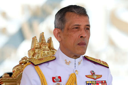 FILE PHOTO: Thailand's King Maha Vajiralongkorn Bodindradebayavarangkun watches the annual Royal Ploughing Ceremony in central Bangkok, Thailand, May 12, 2017. REUTERS/Athit Perawongmetha/File Photo