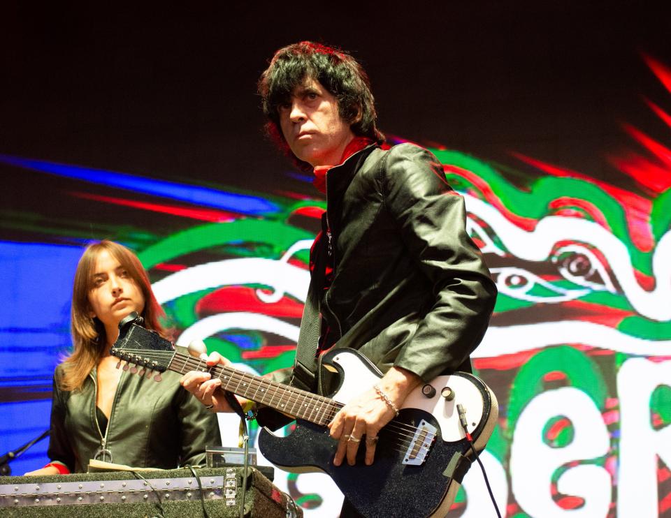 Ian Svenonius at Desert Daze in Lake Perris, Calif. on Oct. 11, 2019.