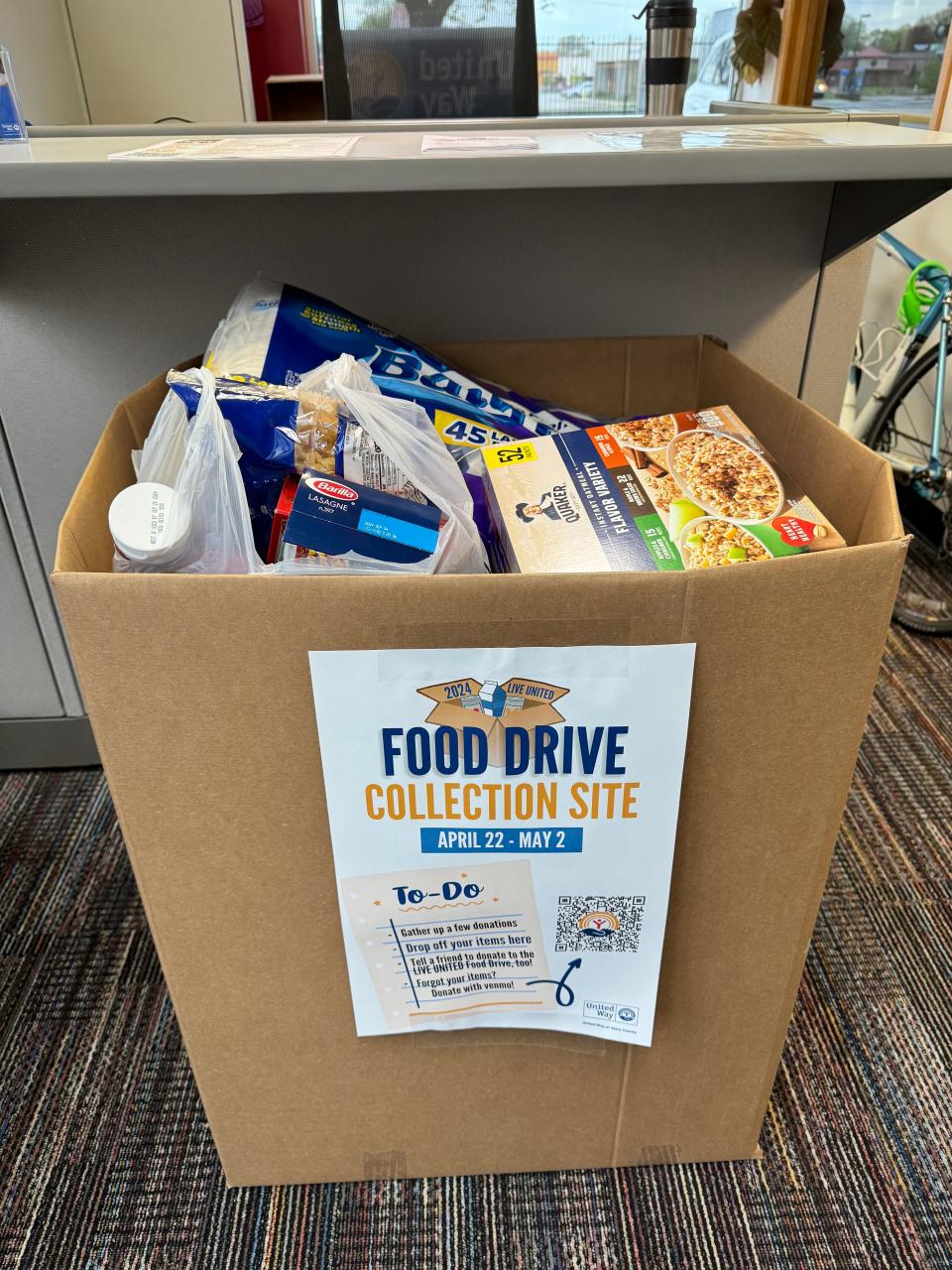 Donations for the 2024 Food Drive Live United Food Drive.