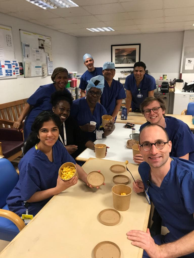 Meals for the NHS provided workers at Whittington Hospital in north London with food after a campaign raised £250,000 in just seven days. (PA)