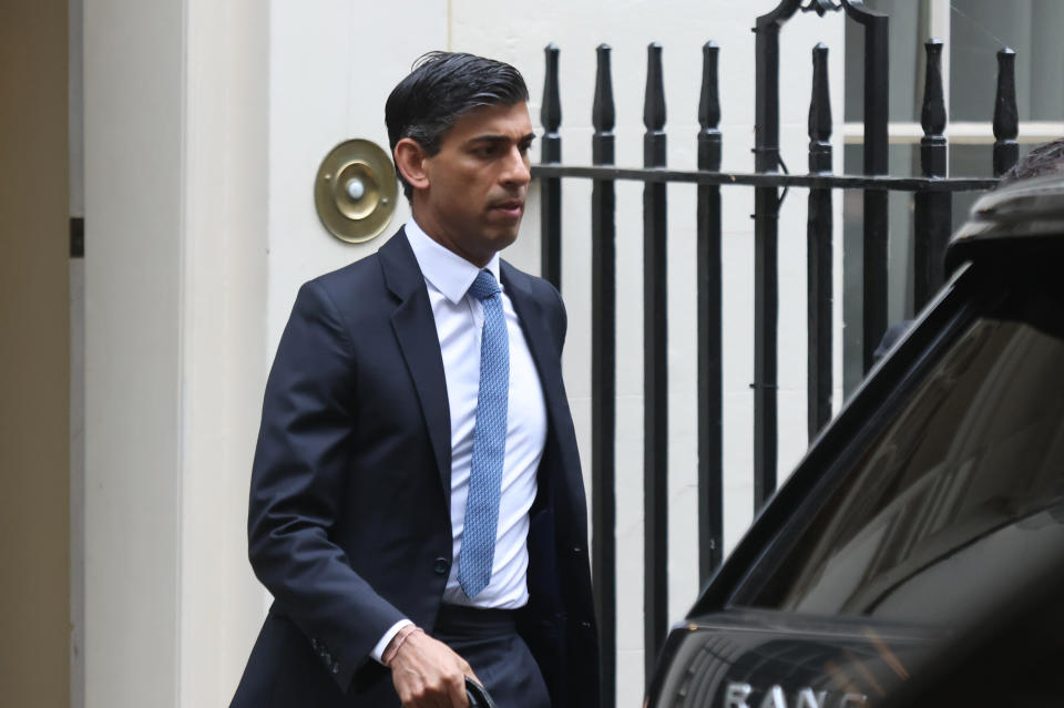 Chancellor of the Exchequer Rishi Sunak leaving Downing Street, London, ahead of the State Opening of Parliament. Picture date: Tuesday May 10, 2022.
