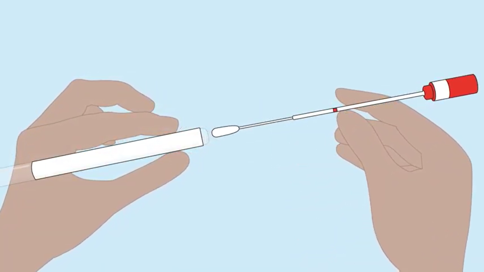 Women will be sent a swab to use at homeNorth Central London Cancer Alliance/YouTube