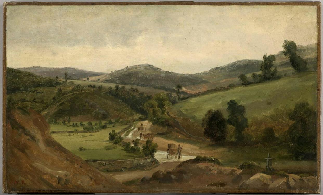 Paisaje, probablemente de la región francesa de Auvernia, de Théodore Rousseau, de la escuela de Francia. <a href="https://collections.louvre.fr/en/ark:/53355/cl010064620" rel="nofollow noopener" target="_blank" data-ylk="slk:Museo del Louvre;elm:context_link;itc:0;sec:content-canvas" class="link ">Museo del Louvre</a>