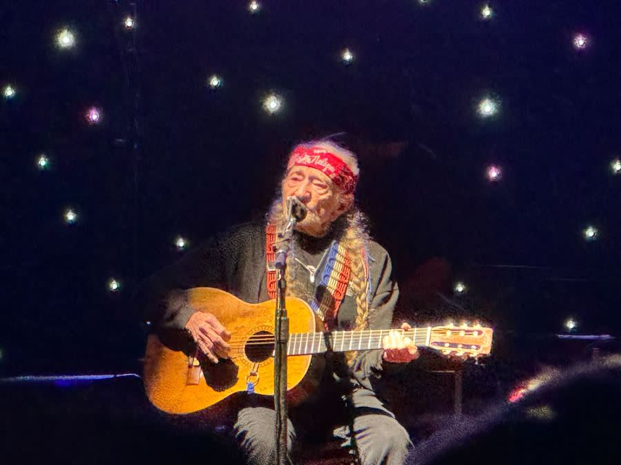 Willie Nelson takes to the stage at Luck Reunion 2024 (KXAN Photo/Matt Grant)