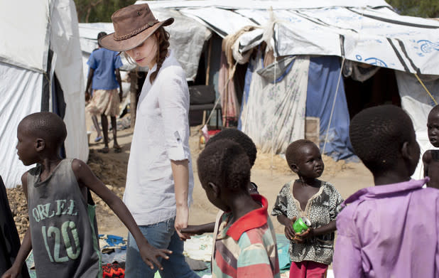 Keira Knightley in Sudan with Oxfam.