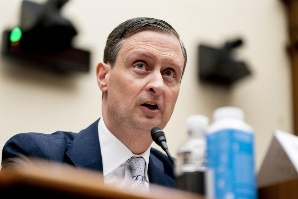 Former First Republic Bank CEO and President Michael Roffler speaks during a House Committee on Financial Services hearing on oversight over regional bank failures on Capitol Hill in Washington, Wednesday, May 17, 2023. (AP Photo/Andrew Harnik)