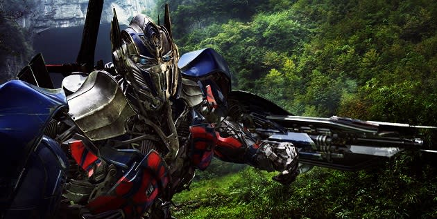 Optimus Prime brandishes his sword. (Paramount Pictures)