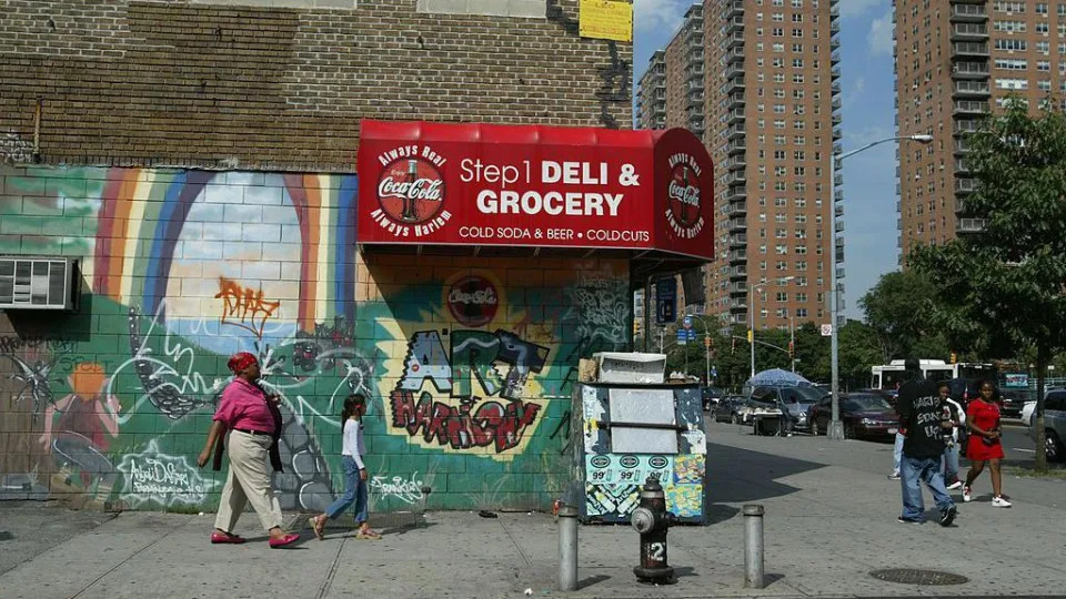 un bloque de viviendas sociales en el barrio de Harlem, en Nueva York.