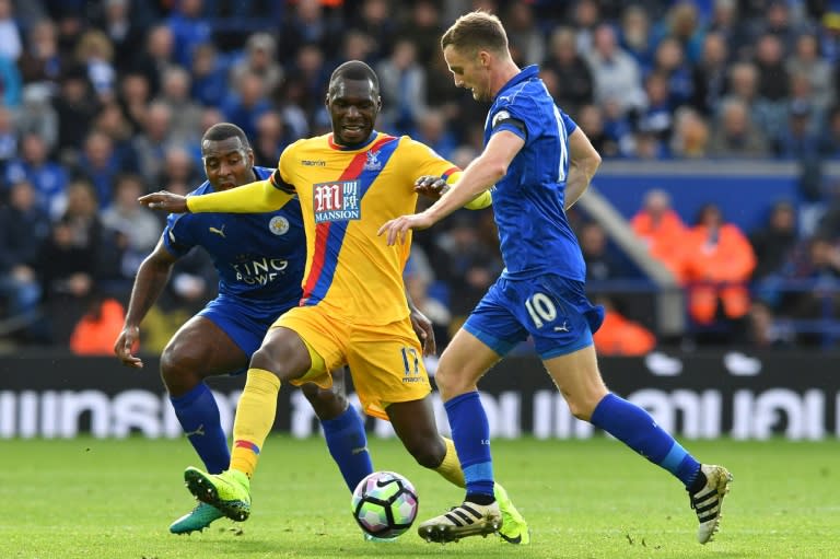 Crystal Palacelooked to have secured the points when striker Christian Benteke, seen in October 2016, scored to put his team up 4-3 after they had trailed 3-1 with 15 minutes remaining during the match against Swansea November 26, 2016