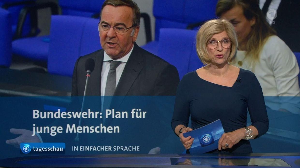 Susanne Holst verlas am Mittwoch die erste "Tagesschau in einfacher Sprache". (Bild: ARD)