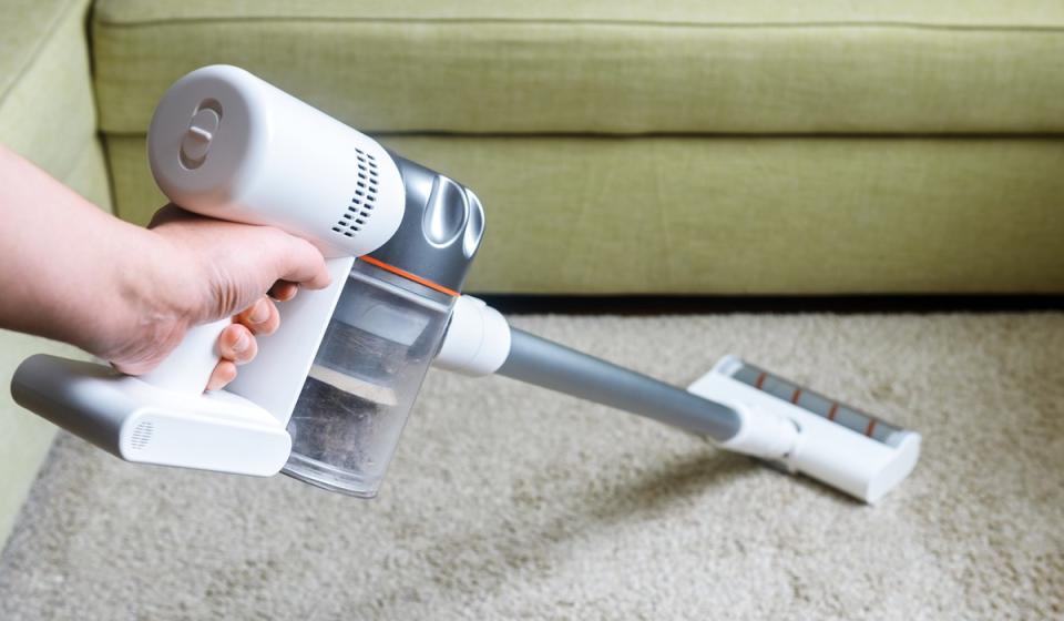 Chord-less white vacuum cleaner