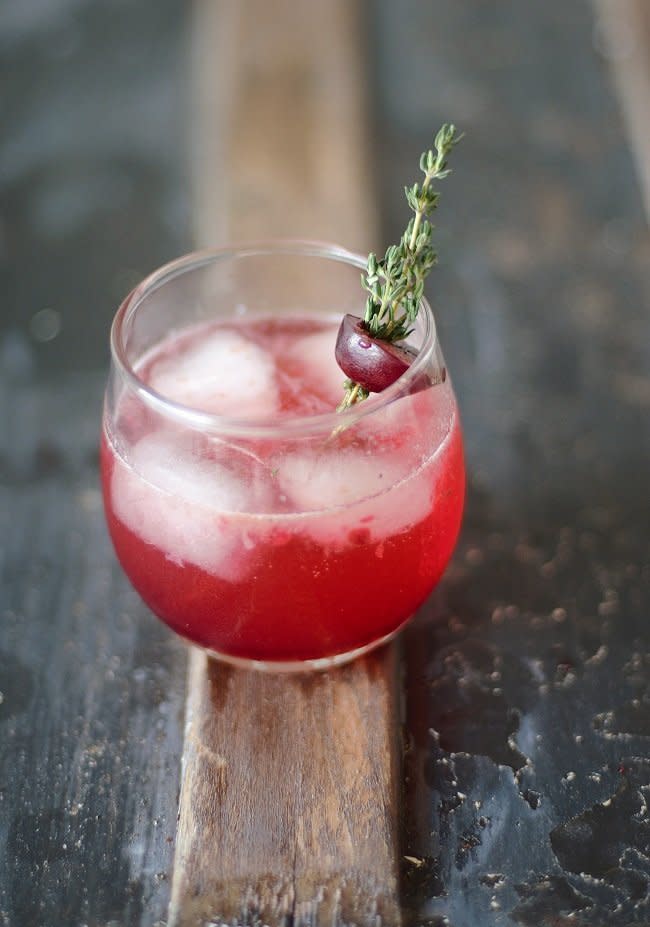<strong>Get the <a href="http://www.versesfrommykitchen.com/2012/08/the-remedy.html" target="_blank">Grilled Cherry Sour recipe</a> from Verses from My Kitchen</strong>