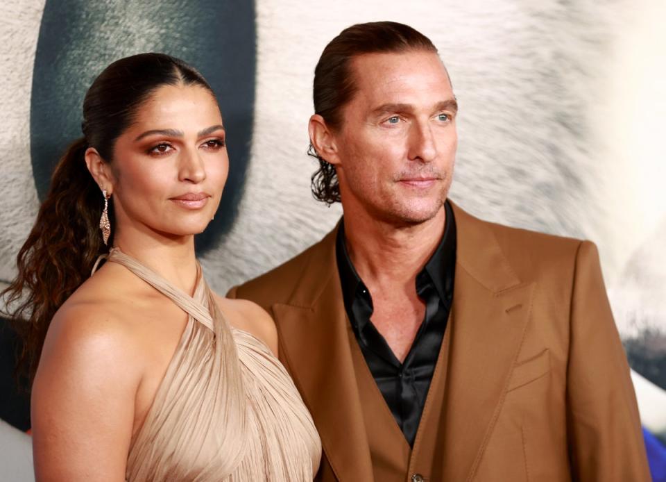 Camila Alves and Matthew McConaughey attend the premiere of Illumination's 