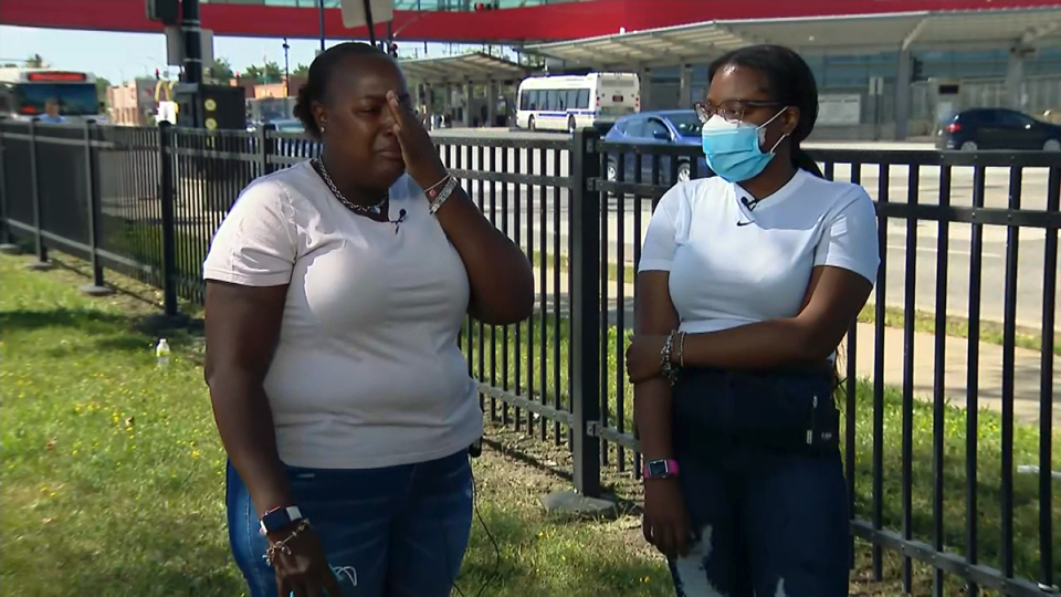 August 2022, Mother, Daughter discuss being attacked by mob of robbers at 95th street Red Line station / Credit: CBS News Chicago