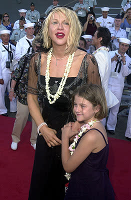 Courtney Love and Frances Bean Cobain aboard the USS John C. Stennis at the Honolulu, Hawaii premiere of Touchstone Pictures' Pearl Harbor