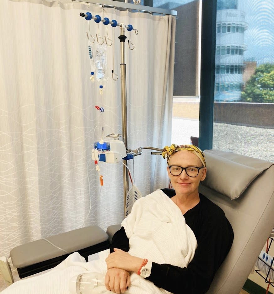 Margaret Cunningham having chemotherapy