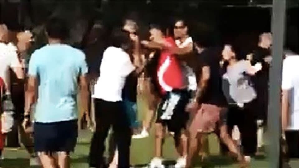 Two men, aged in their 60s and 70s, were knocked to the ground during the brawl. Photo: Daily Telegraph