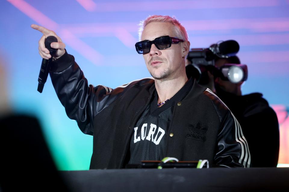Diplo performs during Flipper's Roller Boogie Palace big game after party celebrating the release of "Coming Home" by Usher and "Gin & Juice" by Dre and Snoop at Encore Beach Club at Wynn Las Vegas on Feb. 11, 2024, in Las Vegas.