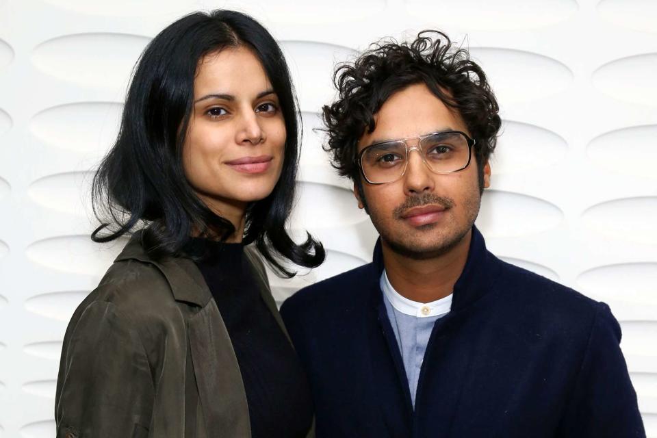 <p>Sara Jaye Weiss/Shutterstock</p> Neha Kapur and Kunal Nayyar in 2016