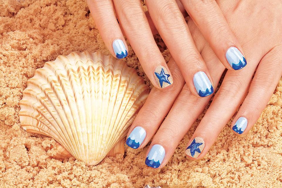 sea-inspired nail art