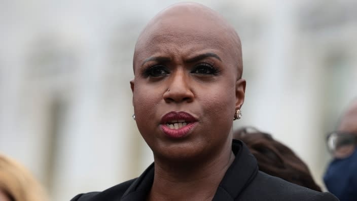 On the House floor Wednesday, Massachusetts Rep. Ayanna Pressley (above) recognized the 46 transgender or gender non-conforming people who have been murdered so far this year. (Photo: Anna Moneymaker/Getty Images)