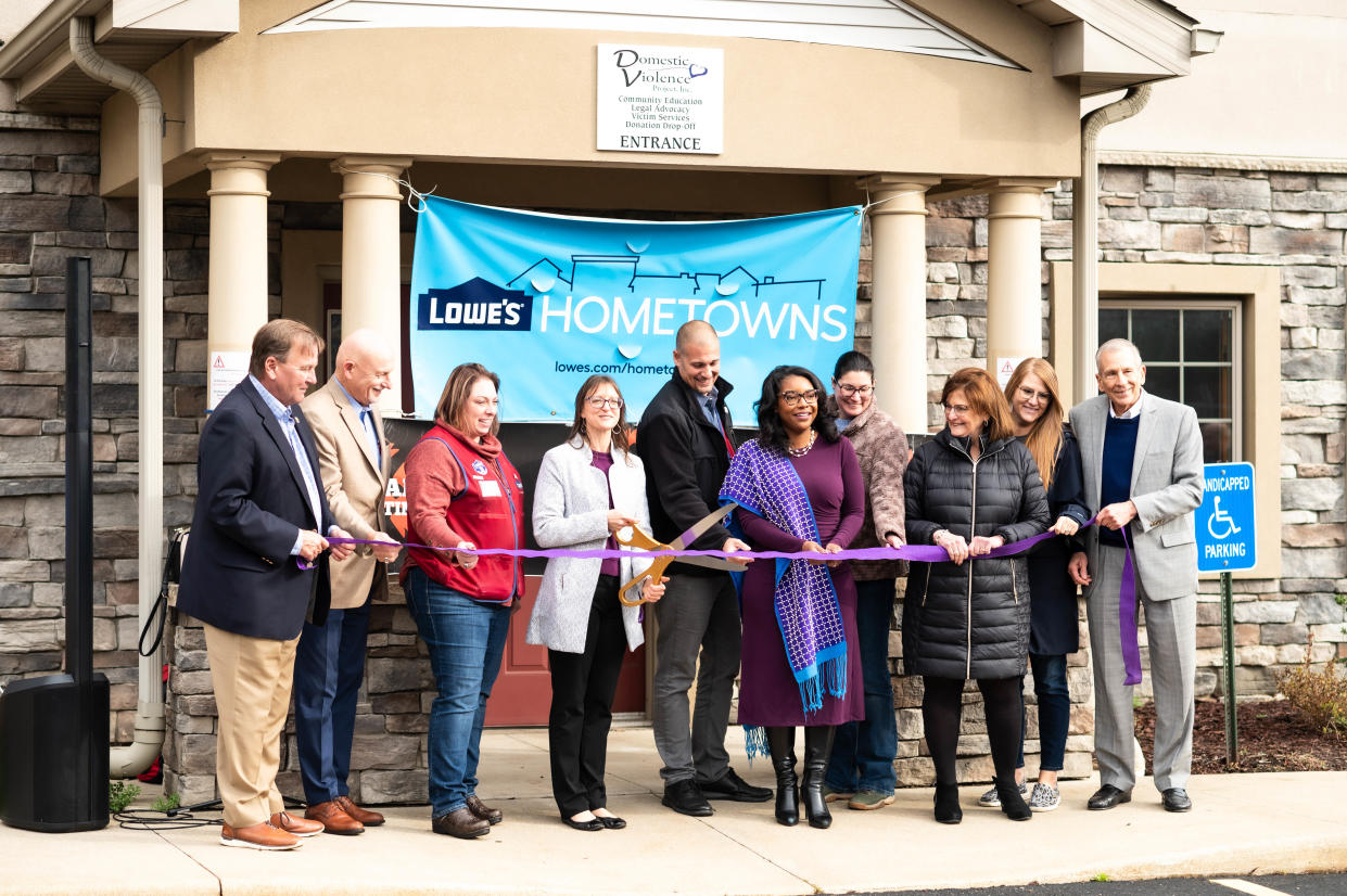 The Domestic Violence Project in Canton recently dedicated two spaces that were remodeled with a Lowe's "Hometowns" grant. The new space was added to better serve survivors.