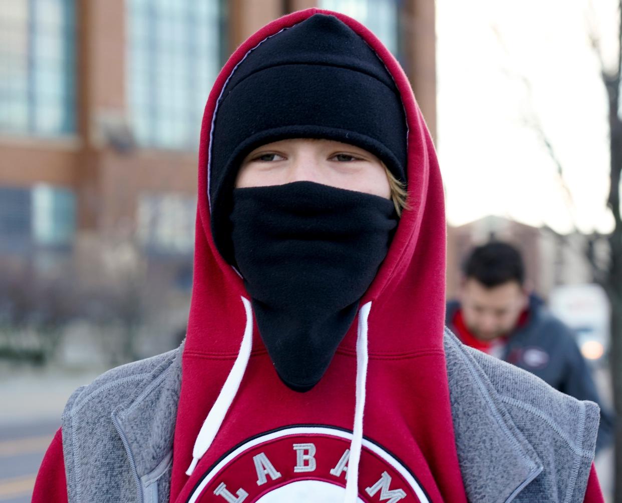 College basketball fans will have to bundle up on their way to Saturday's matchup at Coleman Coliseum between the Alabama Crimson Tide and Baylor Bears as an arctic air mass is expected to chill temperatures across West Alabama.