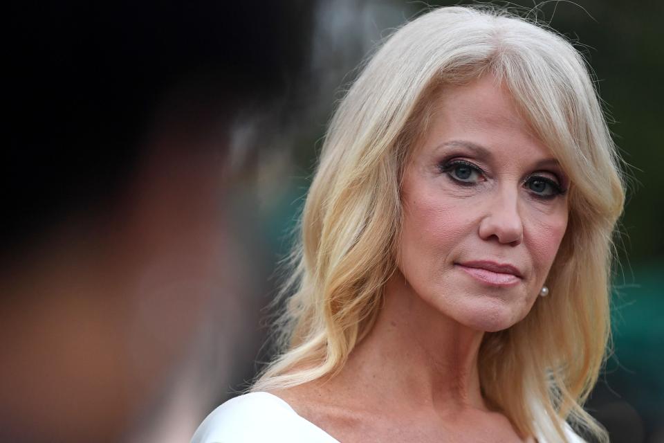 Kellyanne Conway is seen on Aug. 26, 2020, in Washington, D.C.