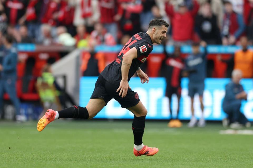 Granit Xhaka was on the scoresheet as Leverkusen ended Bayern’s dominance (Getty Images)