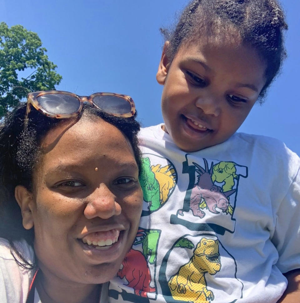 Danielle Eddins and her oldest son, who struggled with remote learning during the pandemic. (Danielle Eddins)