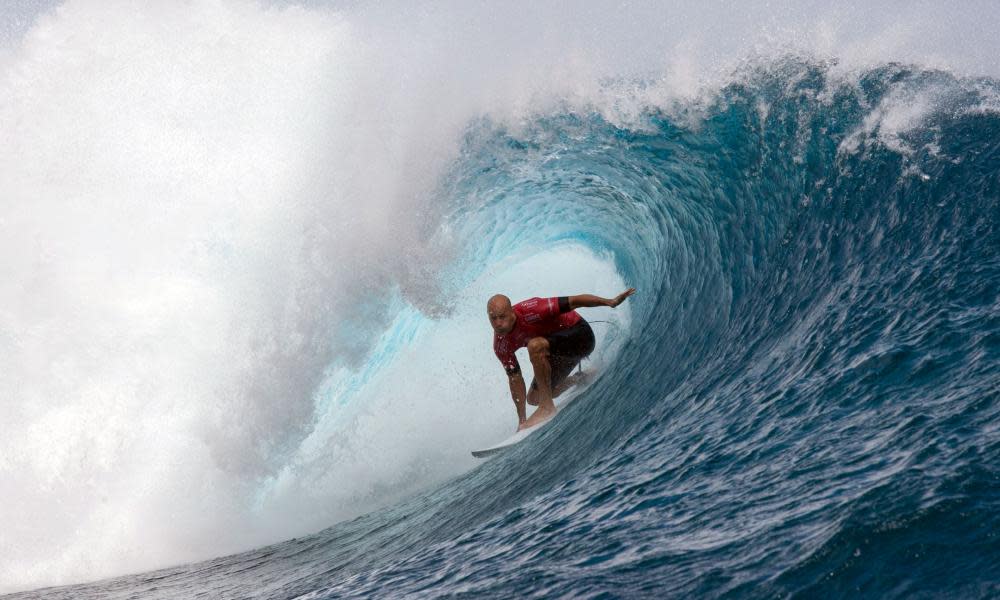 Kelly Slater during a surfing competition. 