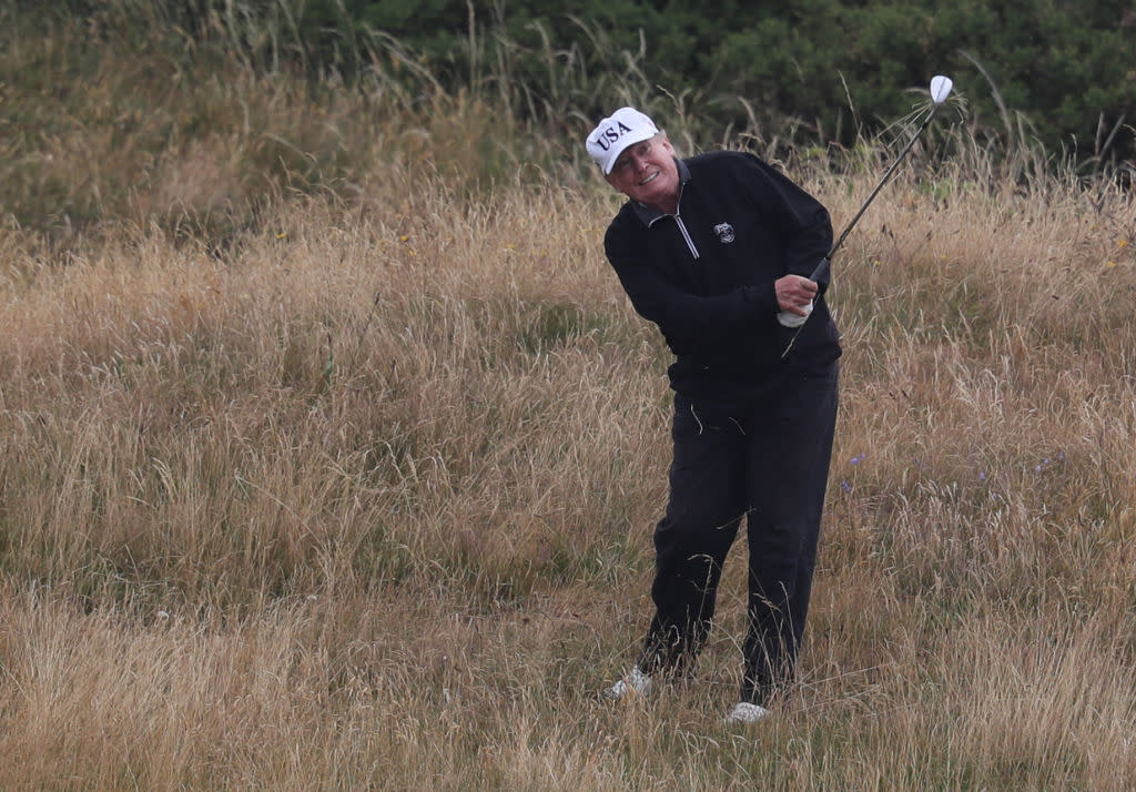 President Trump’s golf game has its detractors. (Getty)