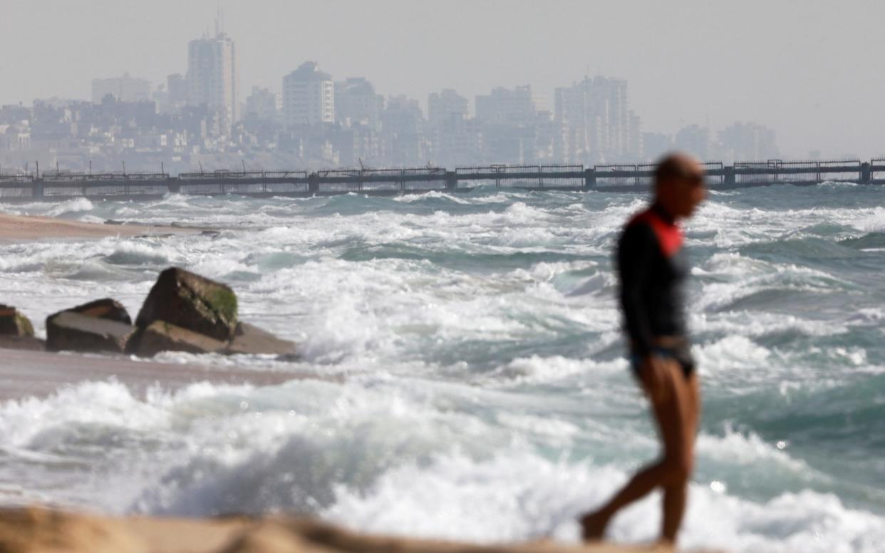 The maritime border between Israel and the Gaza Strip as it is seen from the Israeli side near Zikim - REUTERS