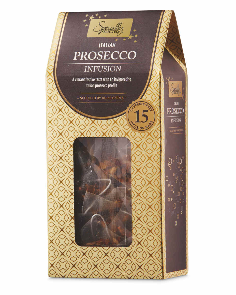 Prosecco Festive Infusion Tea, now available at Aldi